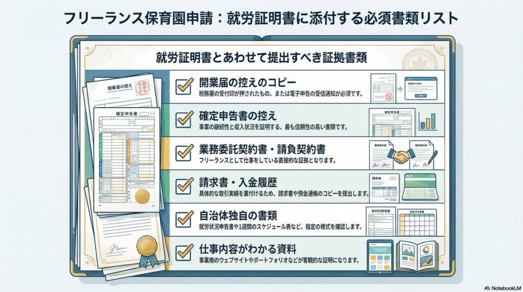 就労証明書に添付する必須書類リスト